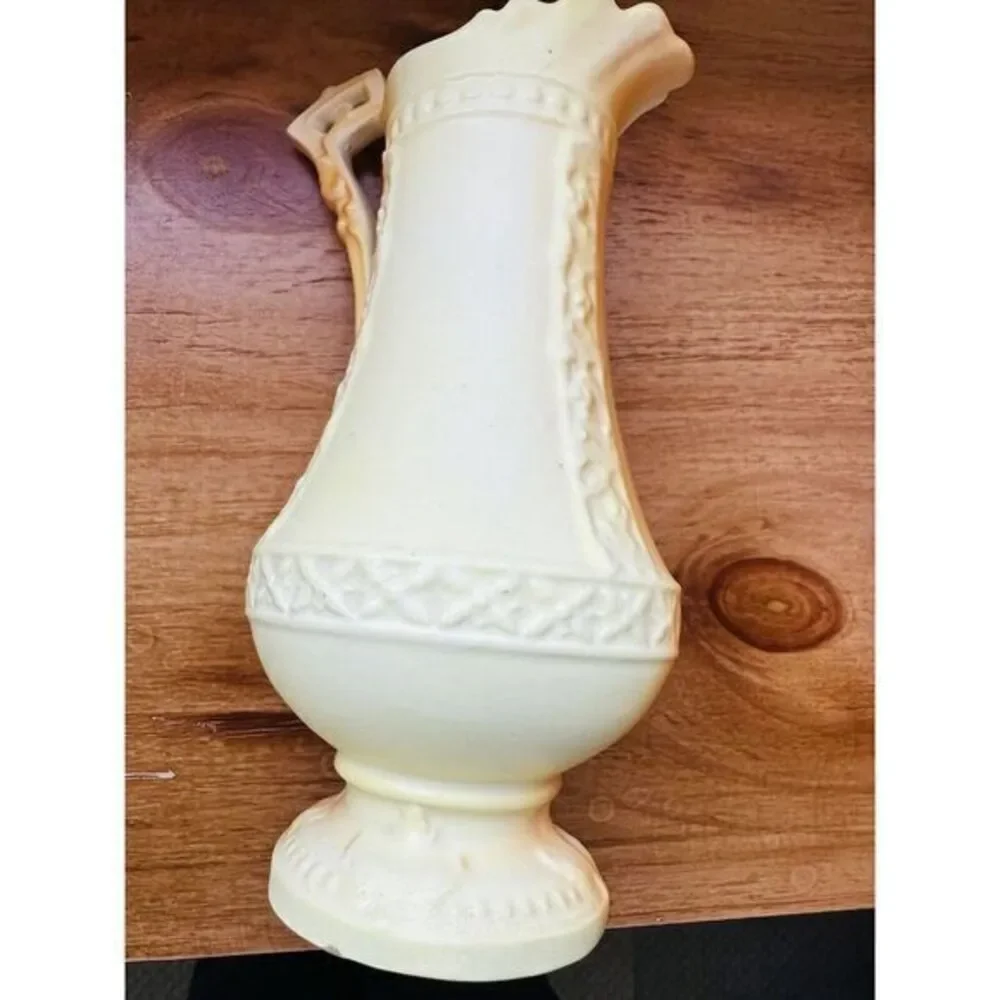 Vintage Porcelain Pitcher Transferware & Hand Painted‎ Woman Floral 8.5